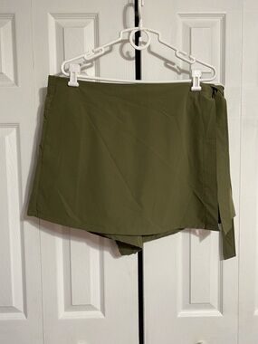 POPFLEX army green Wrap Skort skirt shorts size 1X